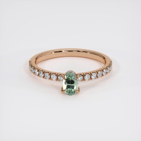 0.46 Ct. Green Sapphire Ring, 14K Rose Gold 1
