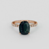 4.10 Ct. Green Sapphire Ring, 14K Rose Gold 1