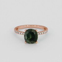3.14 Ct. Green Sapphire Ring, 14K Rose Gold 1