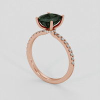 3.14 Ct. Green Sapphire Ring, 14K Rose Gold 2