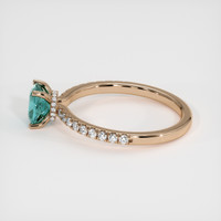 1.26 Ct. Greenish Blue Sapphire Ring, 14K Rose Gold 4
