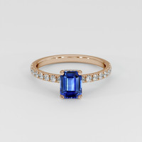 1.16 Ct. Blue Sapphire Ring, 18K Rose Gold 1