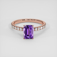 1.51 Ct. Purple Sapphire Ring, 18K Rose Gold 1