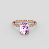 3.50 Ct. Purplish Pink Sapphire Ring, 18K Rose Gold 1