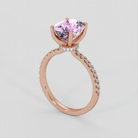 3.50 Ct. Purplish Pink Sapphire Ring, 18K Rose Gold 2