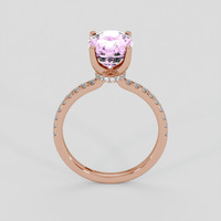 3.50 Ct. Purplish Pink Sapphire Ring, 18K Rose Gold 3
