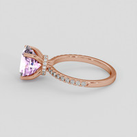 3.50 Ct. Purplish Pink Sapphire Ring, 18K Rose Gold 4