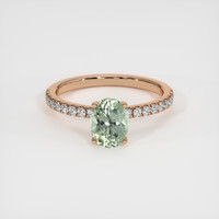 1.74 Ct. Green Sapphire Ring, 18K Rose Gold 1