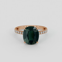 5.35 Ct. Green Sapphire Ring, 18K Rose Gold 1