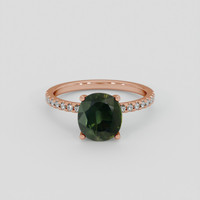 3.14 Ct. Green Sapphire Ring, 18K Rose Gold 1