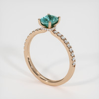 1.26 Ct. Greenish Blue Sapphire Ring, 18K Rose Gold 2