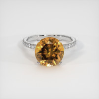 6.85 Ct. Yellowish Brown Zircon Ring, 10K White Gold 1
