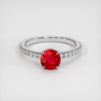 1.20 Ct. Pinkish Red Ruby Ring, 10K White Gold 1
