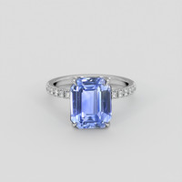 7.17 Ct. Blue Sapphire Ring, 10K White Gold 1