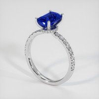1.74 Ct. Blue Sapphire Ring, 10K White Gold 2