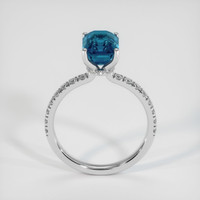 2.93 Ct. Greenish Blue Sapphire Ring, 10K White Gold 3
