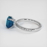 2.93 Ct. Greenish Blue Sapphire Ring, 10K White Gold 4