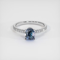1.21 Ct. Greenish Blue Sapphire Ring, 10K White Gold 1