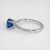 1.21 Ct. Greenish Blue Sapphire Ring, 10K White Gold 4