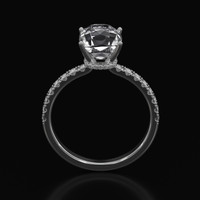 2.75 Ct. White Sapphire Ring, 10K White Gold 3