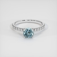 1.18 Ct. Greyish Blue Sapphire Ring, 10K White Gold 1