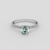 1.20 Ct. Green Sapphire Ring, 10K White Gold 1