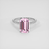 6.48 Ct. Pink Kunzite Ring, 14K White Gold 1