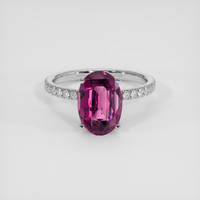 3.63 Ct. Purplish Pink Garnet Ring, 14K White Gold 1