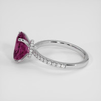 3.63 Ct. Purplish Pink Garnet Ring, 14K White Gold 4