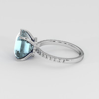 5.85 Ct. Blue Aquamarine Ring, 14K White Gold 4