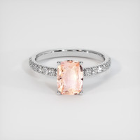 1.05 Ct. Padparadscha Sapphire Ring, 14K White Gold 1