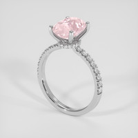 3.21 Ct. Pink Sapphire Ring, 14K White Gold 2