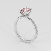 3.09 Ct. Peach Sapphire Ring, 14K White Gold 2