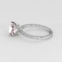 3.09 Ct. Peach Sapphire Ring, 14K White Gold 4