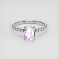 1.36 Ct. Pink Sapphire Ring, 14K White Gold 1