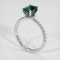 1.58 Ct. Bluish Green Sapphire Ring, 14K White Gold 2
