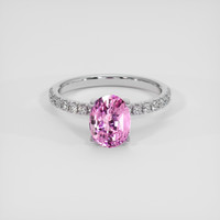 2.12 Ct. Pink Sapphire Ring, 14K White Gold 1