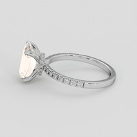 3.58 Ct. Peach Sapphire Ring, 14K White Gold 4