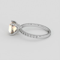 2.21 Ct. Peach Sapphire Ring, 14K White Gold 4