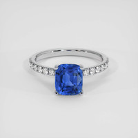 2.16 Ct. Blue Sapphire Ring, 14K White Gold 1