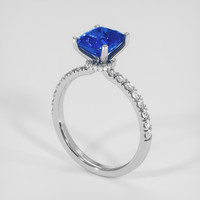 2.16 Ct. Blue Sapphire Ring, 14K White Gold 2