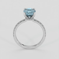 2.28 Ct. Greyish Blue Sapphire Ring, 14K White Gold 3