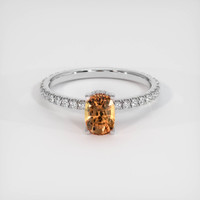 1.36 Ct. Orangish Brown Sapphire Ring, 14K White Gold 1