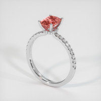 1.60 Ct. Padparadscha Sapphire Ring, 14K White Gold 2