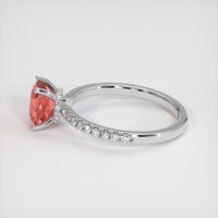 1.60 Ct. Padparadscha Sapphire Ring, 14K White Gold 4