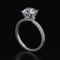2.75 Ct. White Sapphire Ring, 14K White Gold 2