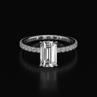 1.42 Ct. White Sapphire Ring, 14K White Gold 1