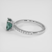 1.43 Ct. Greenish Blue Sapphire Ring, 14K White Gold 4