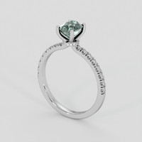 1.20 Ct. Green Sapphire Ring, 14K White Gold 2
