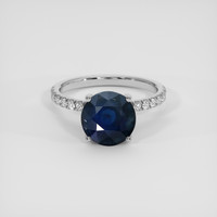4.02 Ct. Greenish Blue Sapphire Ring, 14K White Gold 1